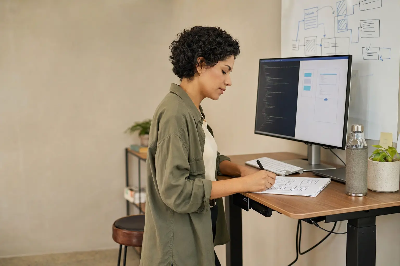 Desarrolladora planea y construye una solución de software en un espacio de trabajo